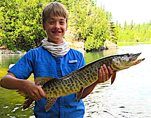 First Muskie Fishing by Brody Pim at Fireside Lodge in Canada